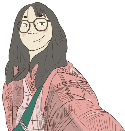 Illustrated self-portrait of Carmen